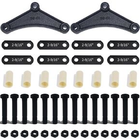 Trailer Shackle Kit,Single Trailer Axle Shackle Kit for Double Eye Spring 3,500 lbs-7,200 lbs 2 Packs (2 EQ-E1 Equalizer,8 PCS 2-9/16" Long Shackle Straps, 14Pcs Nuts and 14Pcs Bolts)