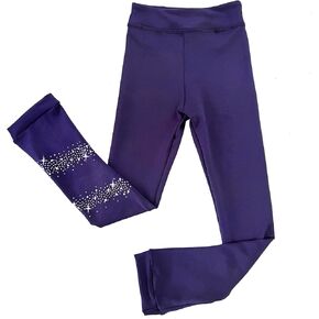Girl's Plush Ice Skating Training Pants with Sparkling Rhinestones Decoration Stylish for Girls