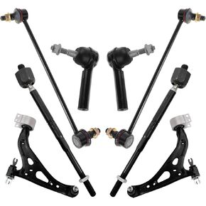 TRQ Front Steering & Suspension Kit Control Arm with Ball Joint Sway Bar Stabilizer Link Tie Rod Compatible with 2018-2021 Chevrolet Equinox GMC Terrain