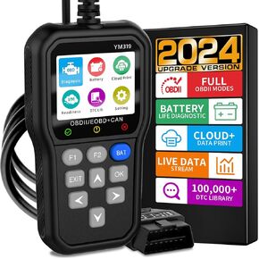 OBD2 Scanner Battery Tester Diagnostic Tool, Enhenced IPS Color Screen Car Code Reader CAN Engine Check Clear Fault Light, Scan Auto Battery Voltage/Life, Could Printer for All OBDII Cars Since 1996