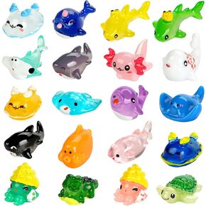 38pcs Ocean Mini Resin Animals 38 Styles Tiny Sea Resin Animals Figurines Miniature Little Small Plastic Animal Figures Bulk for Garden Micro Landscape DIY Fish Tank Aquarium Potted Dollhouse Decor