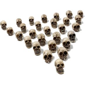 20pcs Mini Skulls Mini Skull Heads Tiny Skulls Small Skulls Mini Halloween Figurines Miniature Skulls Tiny Skeleton Mini Halloween Figures Haunted Dollhouse Accessories for Mini Halloween Decorations