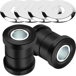 MoKitDora Handlebar Riser Bushings Damper Kit Compatible with Harley 1973-2017 Softail Dyna FXR 1973-up Sportster XL, Black&Chrome