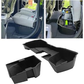 ECOTRIC Under Seat Storage Box Compatible with 2014-2018 Chevrolet Silverado/GMC Sierra 1500 Double Cab/2015-2018 Silverado/Sierra 2500HD 3500HD Double Cab Underseat Container 2-in-1 Organizer