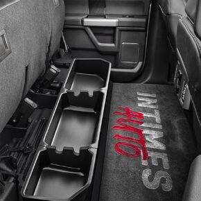 Underseat Storage for 2017-2024 Ford F-250 F-350 F-350 Super Duty and 2015-2024 Ford F-150 SuperCrew Crew Cab Rear Under-Seat Organizer