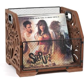 Vinyl Record Storage Crate, Vinyl Record Holder, Wooden Vinyl Record Box Case Crate, Vinyl Record Organizer for Albums, Magazine,Book, Files, LP Record Crate Storage 80+ Records