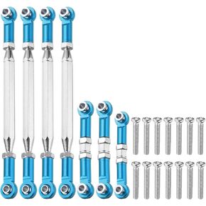MECCANIXITY Adjustable Turnbuckles Camber Link Linkages Aluminum Alloy Upgrade Parts RC Car Steering Pull Rod Servo Linkages Tie Rod for 14401 1/14 RC Car Crawler,Blue