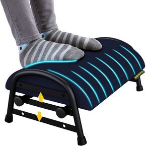 Foot Rest for Under Desk at Work, Adjustable Height Office Footrest for Leg Support, Memory Foam Foot Stool, Office Desk Accessories