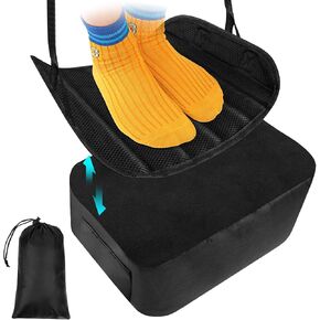 2 in 1 Airplane Foot Hammock, Adjustable Airplane Foot Rest, Foot Hammock for Plane, Portable Footrest for Travel Accessories, Comfy Desk Foot Rest to Relax Your Feet & Anti-Fatigue
