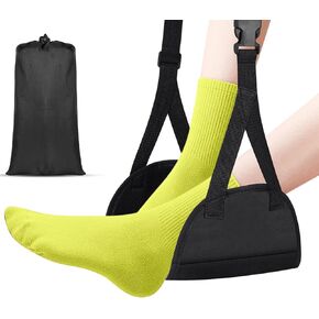 Airplane Footrest Hammock, Foot Hammock for Plane Travel, Portable Height Adjustable Travel Footrest Hammock Accessories, Lightweight Foot Hammock Suitable for Offices, Cars, and Airplanes