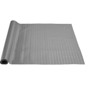 VEVOR Garage Floor Mat, 6.6 x 3.9 FT PVC Garage Flooring Roll, Non-Slip Diamond Texture, 25.83 sq.ft Covering Space, Garage Mats for Under Cars, for Gyms Boats Car Trailer, Silver