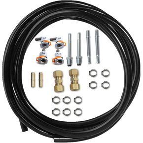FLK-38 Automotive replacement fuel lines Repair Kit 3/8" (10mm), Nylon Fuel Line Tubing Kit, Nylon fuel line repair kit, High-Performance Tubing for Fuel System Repairs and Upgrades, 23 Pack, Black.