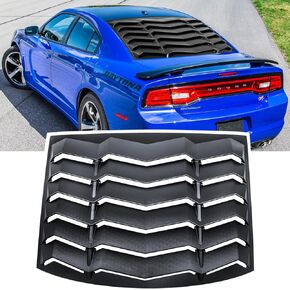 Rear Window Louver for Dodge Charger 2011-2024 SXT GT R/T Scat Pack SRT Hellcat Widebody Redeye Daytona Windshield Sun Shade Cover GT Lambo Style Custom Fit All Weather ABS (Matte Black)