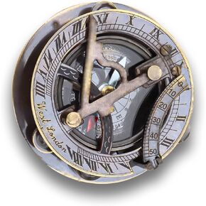 PORTHO Survival Sundial Compass| Direction Finding| Time Approximation| Antique Gifts Collection| Gift for Birthday, Graduation, Baptism, Anniversary| Hiking, Trekking, Adventure Compass