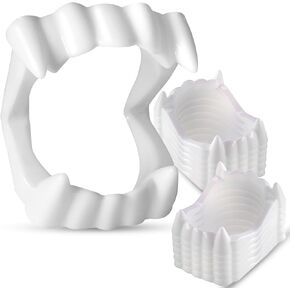 Vampire Teeth Kids Size, White Fake Vampire Teeth for Kids, Vampire Fangs for Kids Costume, Dress-Up, Pretend Play, 12 Pack Halloween Teeth for Halloween Party Favors