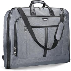 Garment Bag for Travel Suit Bag Large Carry on Garment Bags for Hanging Clothes Foldable 2 in 1 Hanging Suitcase Luggage Bags with Shoulder Strap for Men Women Business Trips - Black
