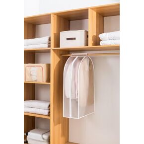 Garment Covers for Hanging Clothes,Large PEVA Hanging Clothes Storage with Zipper and Velcro,Hanging Garment Bags for Closet Storage for Suit Coat Dress (silver gray, 23.6x23.6x39.3)
