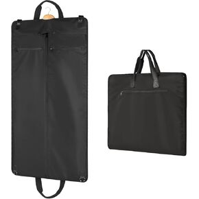 Univivi 43"Garment Bags for Travel Wrinkle Free Suit Bag for Men Women with Leather Buckle, Foldable Garment Bags for Hanging Clothes with 3 Zipper Pockets and 2 Carry Handles for Suit, Coats, Shirt
