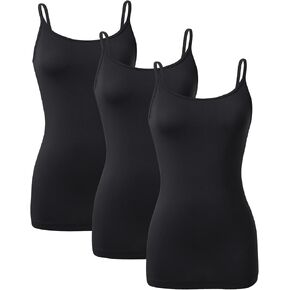 DAVID ARCHY Seamless Tops for Women Combed Cotton Stretch Camisoles for Women 3 Pack
