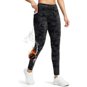 G Gradual Women's Fleece Lined Winter Leggings High Waisted Water Resistant Thermal Hiking Ski Pants for Women with Pockets
