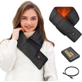 Heated Neck Wrap with 5500mAh Power Bank,Neck Heating Pad for Pain Relief Heating Neck Wrap for Adults Great Gift Choice.