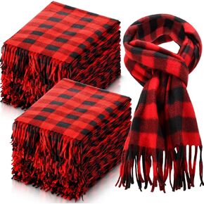 Chuarry 48 Pcs Christmas Buffalo Plaid Scarves Bulk Plaid Checked Winter Scarf For Men Women