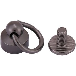 20 Sets Brass Round Pull Ring Rivets Studs,DIY Leather Craft Metal Rivet with Pull Ring Buckle, Leathercraft Screws Nail Rivets for Purse Phone Case Decoration,8mm 4Color(Bronze)