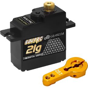 GOUPRC 21G Micro Digital Servo of Metal Gears with 25T Servo Horn for 1/14 1/16 1/18 RC Crawler Car Upgrade Servo Parts Model Boat Airplane Robot (1PC)