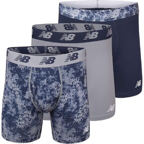 New Balance Men's 6" Premium Performance Boxer Brief with Fly Front (3 Pack)