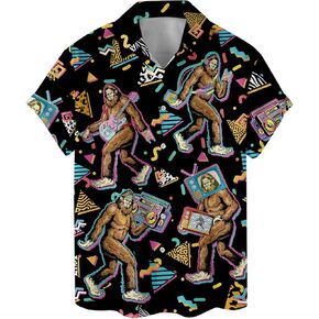 Funny Hawaiian Shirts for Men Palm Beach Shirts Tropical Vacation Shirts O2