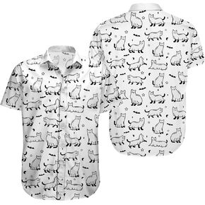 Halloween Shirt for Men Women, Casual Button Up Shirt Unisex, Short Sleeve Hawaiian Aloha Shirts