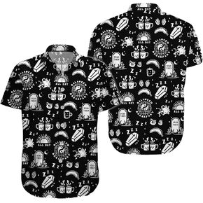 34HD Gifts for Halloween, Halloween Button Down Shirt for Men, Skull Shirt for Men, Skull Gifts, for Men