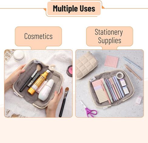 Mr. Pen- Large Capacity Pillow Pencil Case, Beige Pencil Pouch, Pencil Bag, Pen Case, Pen Pouch, Pen Bag, Pencil Pouches, Pencil Bags, School Pencil Case, College Pencil Case, Makeup Pouch in Saudi Arabia