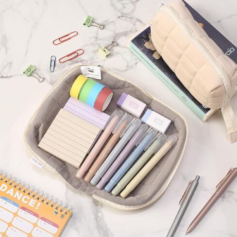 Mr. Pen- Large Capacity Pillow Pencil Case, Beige Pencil Pouch, Pencil Bag, Pen Case, Pen Pouch, Pen Bag, Pencil Pouches, Pencil Bags, School Pencil Case, College Pencil Case, Makeup Pouch in Saudi Arabia