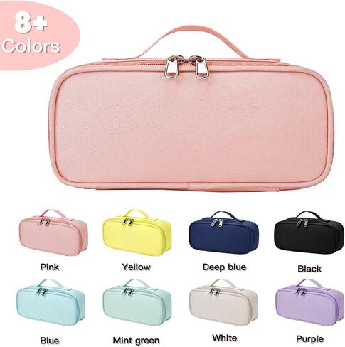 Big Capacity Pencil case pencil Bag Multifunctional Pencil Pouch with Compartmens, pencil box for girls boys Stationery Bag Pencil case Pouch Cosmetic 2100ML (Pink) in Saudi Arabia