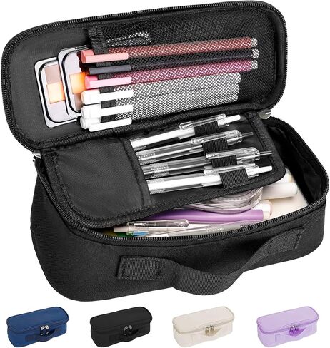 Big Capacity Pencil case pencil Bag Multifunctional Pencil Pouch with Compartmens, pencil box for girls boys Stationery Bag Pencil case Pouch Cosmetic 2100ML (Pink) in Saudi Arabia