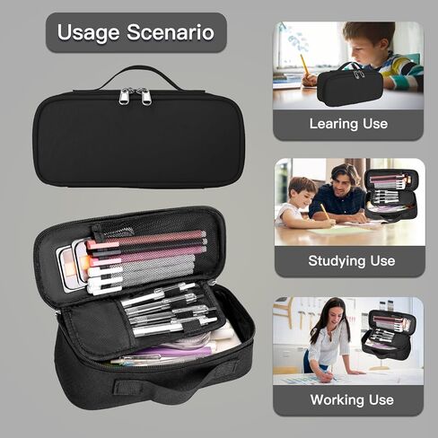 Big Capacity Pencil case pencil Bag Multifunctional Pencil Pouch with Compartmens, pencil box for girls boys Stationery Bag Pencil case Pouch Cosmetic 2100ML (Pink) in Saudi Arabia