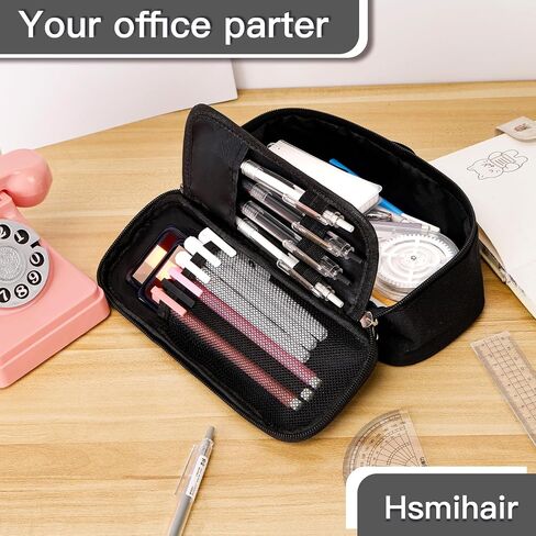 Big Capacity Pencil case pencil Bag Multifunctional Pencil Pouch with Compartmens, pencil box for girls boys Stationery Bag Pencil case Pouch Cosmetic 2100ML (Pink) in Saudi Arabia