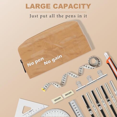 Large Capacity Pencil Case Unique Pencil Pouch, Waterproof Pen Bag Personal Stationery Organizer (Brown paper) in Saudi Arabia