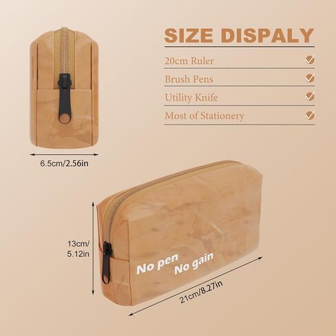 Large Capacity Pencil Case Unique Pencil Pouch, Waterproof Pen Bag Personal Stationery Organizer (Brown paper) in Saudi Arabia