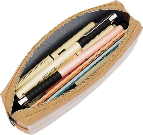 Large Capacity Pencil Case Unique Pencil Pouch, Waterproof Pen Bag Personal Stationery Organizer (Brown paper) in Saudi Arabia