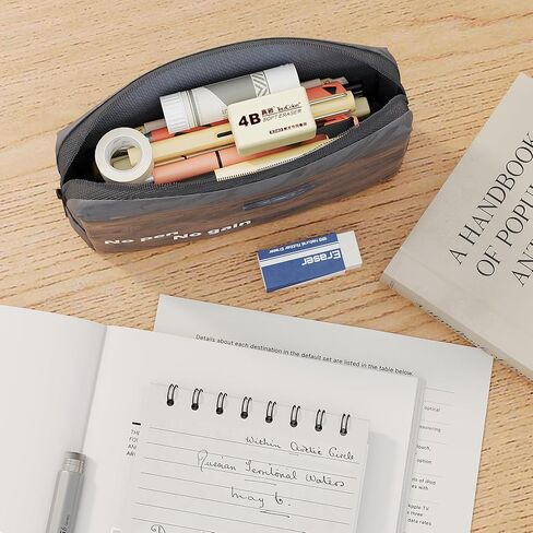 Large Capacity Pencil Case Unique Pencil Pouch, Waterproof Pen Bag Personal Stationery Organizer (Brown paper) in Saudi Arabia
