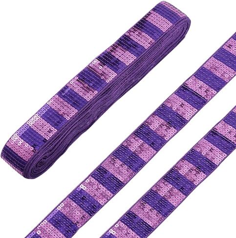 PH PandaHall 20Yards Sequins Trim Paillette Sequins Trim 9 Row Sequins Ribbon Trim Strip Wide Flat Sequin Strip Purple 1.7Inch for DIY Craft Clothing Dress Sewing Curtain Decoration Headband Costume in Saudi Arabia