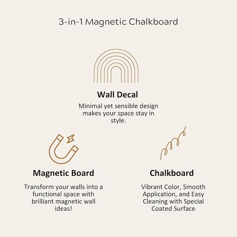ملصق حائط مغناطيسي على شكل سبورة للأطفال، ورق اتصال على شكل قوس لملصقات الحائط، قشر والصق، سبورة بيضاء ذاتية اللصق، سبورة سوداء متعددة الوظائف لتزيين المنزل (شاي الحليب) in Kuwait