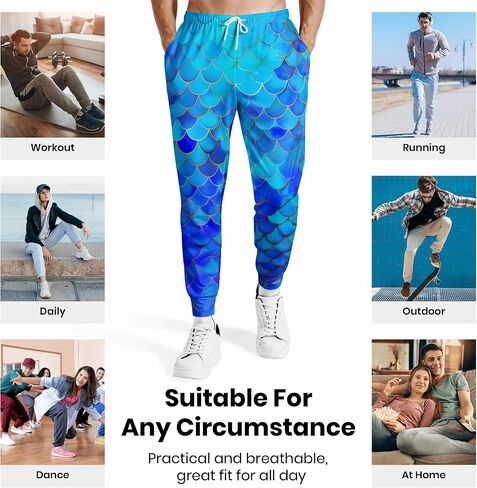 Men's Athletic Jogger Pants Lightweight Sweatpants Casual Pants with Pockets for Running Workout 80s 90s Party Rave Outfit in Saudi Arabia