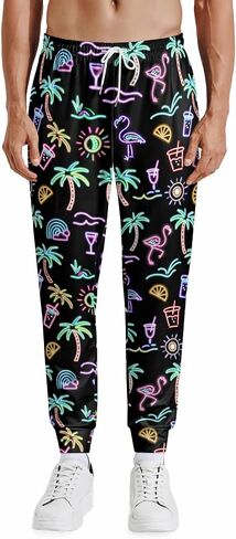 Men's Athletic Jogger Pants Lightweight Sweatpants Casual Pants with Pockets for Running Workout 80s 90s Party Rave Outfit in Saudi Arabia