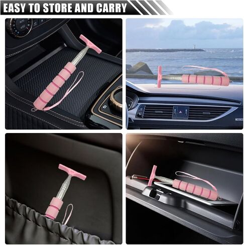 Car Side Mirror Squeegee, Portable Car Rearview Mirror Wiper with 33" Telescopic Long Handle, Retractable Auto Mirror Squeegee Cleaner for Rainy Foggy Weather, Universal Car Accessories (Pink, 1PC) in Saudi Arabia