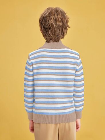 Haloumoning Boys Long Sleeve Pullover Sweater Shawl Collar Cable Knit Fall Winter Sweaters 4-12 Years in Saudi Arabia