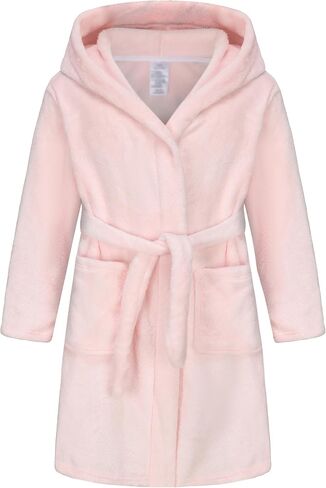 Girls Soft Fleece Robes Plush Hooded Bathrobes Sleepwear for Kids 2-16 Years in Saudi Arabia