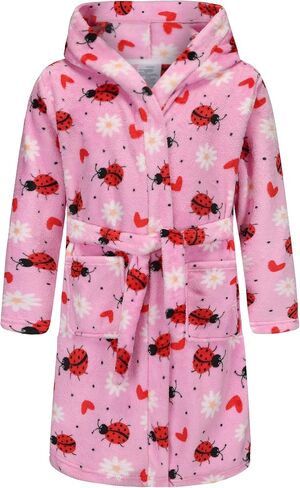 Girls Soft Fleece Robes Plush Hooded Bathrobes Sleepwear for Kids 2-16 Years in Saudi Arabia